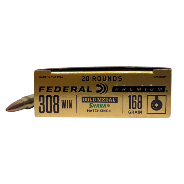 Federal Gold Medal Match 308 Winchester 168gr Sierra MatchKing BTHP- 20rds - Image 2