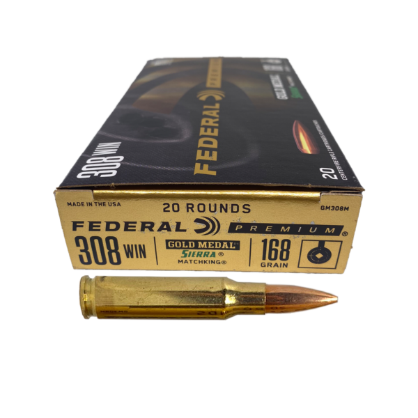 Federal Gold Medal Match 308 Winchester 168gr Sierra MatchKing BTHP- 20rds